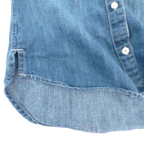 Old Navy Blue Long Sleeve Button Down Denim Dress - M(8) - Picture 6 of 7